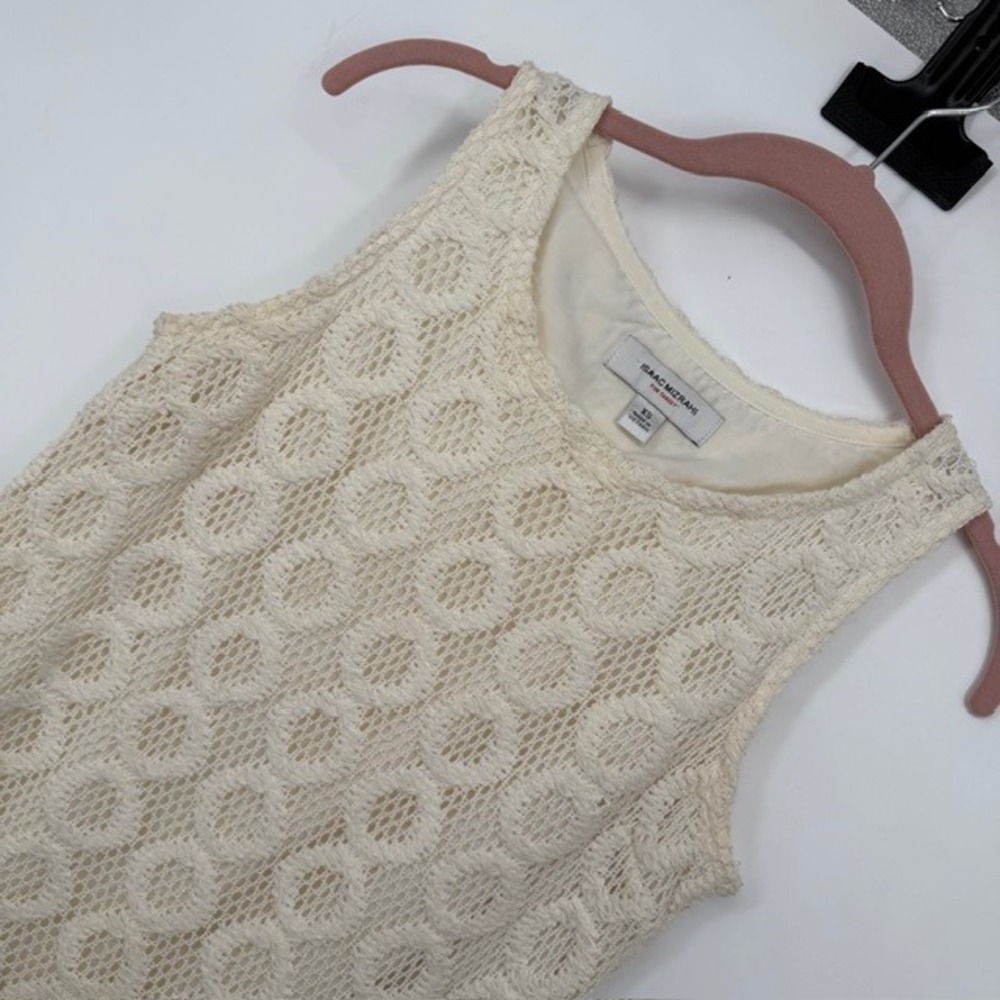 Isaac Mizrahi for Target Cream Crochet Lace Sleeveless Shift Mini Dress XS